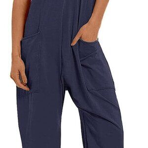 Women's V Neck Sleeveless Jumpsuits Spaghetti Straps Harem Long Pants Overalls W